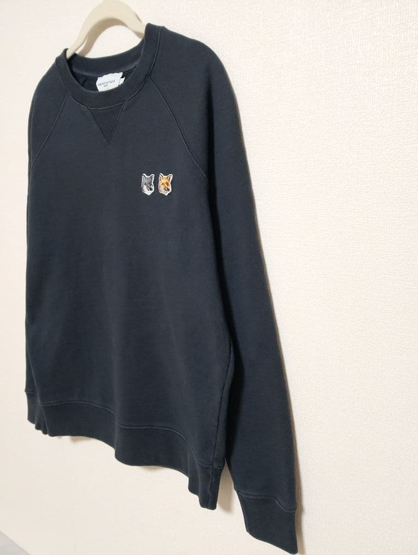 メゾン キツネ ダブル フォックスヘッド パッチ ワンポイント スウェット
