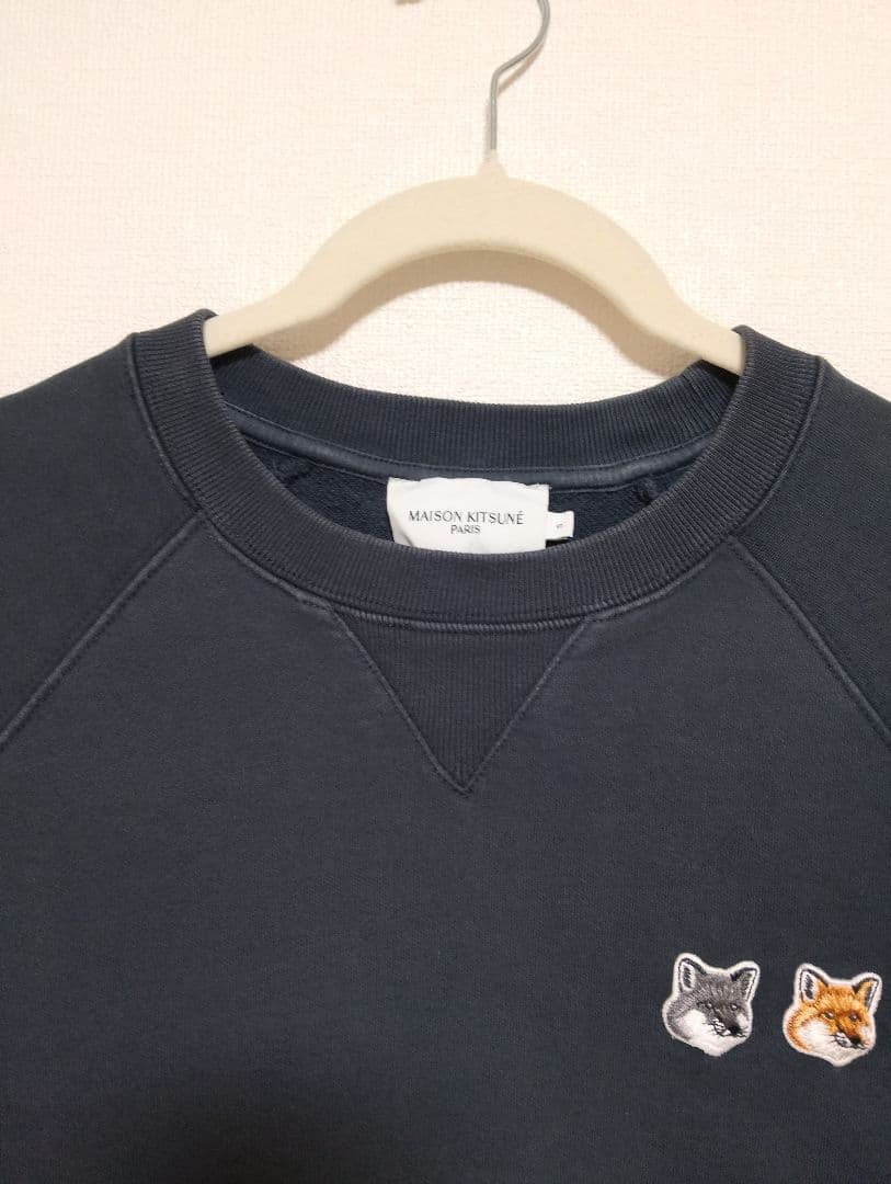 メゾン キツネ ダブル フォックスヘッド パッチ ワンポイント スウェット