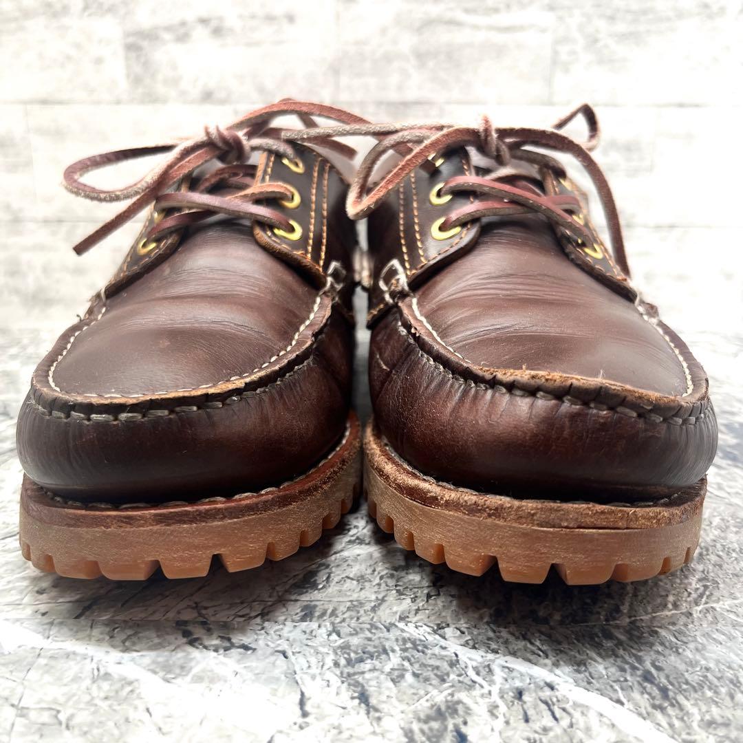 定番✨ ティンバーランド スリーアイ デッキシューズ ブラウン レザー 25.5