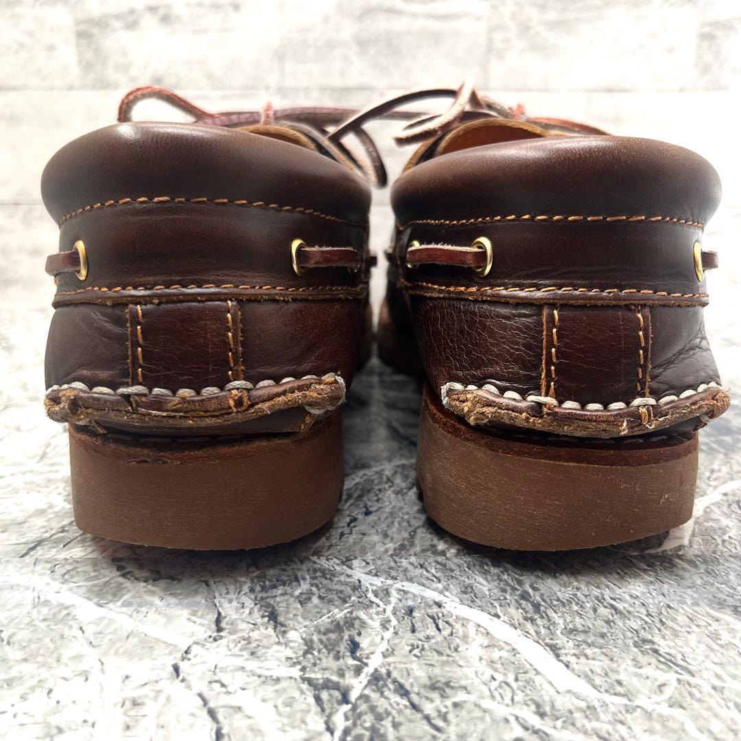 定番✨ ティンバーランド スリーアイ デッキシューズ ブラウン レザー 25.5