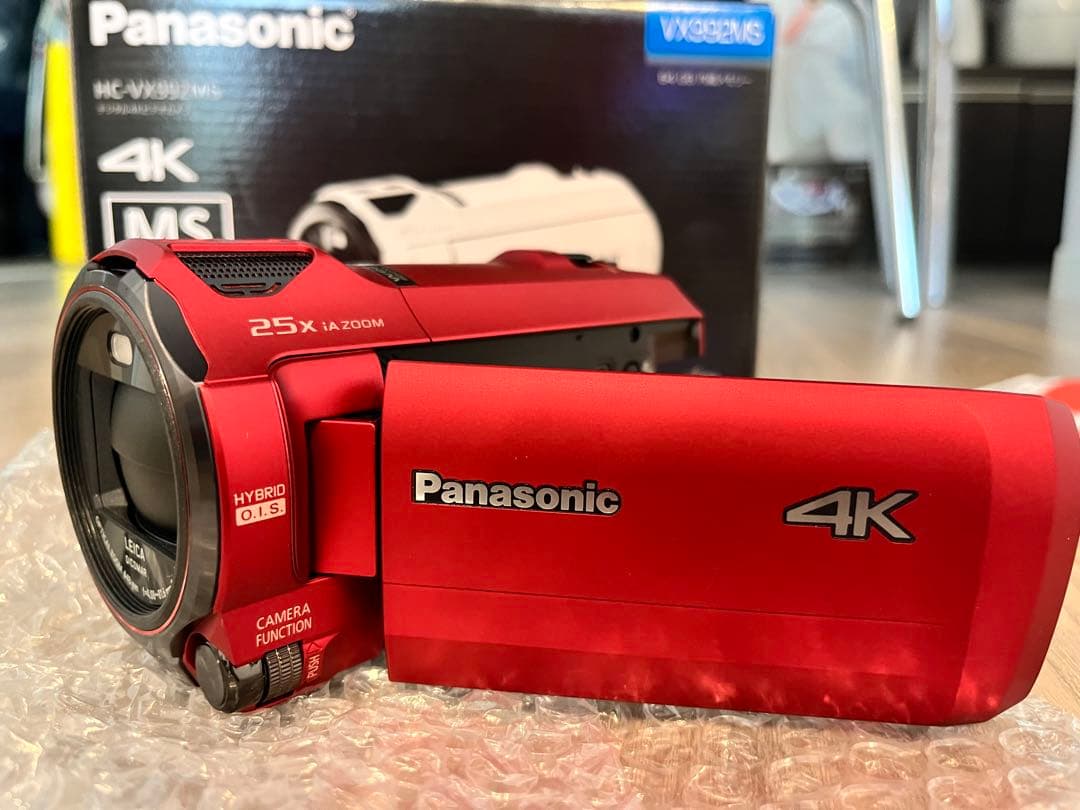 【ほぼ新品】Panasonic HC-VX992MS 赤 4Kビデオカメラ 本体