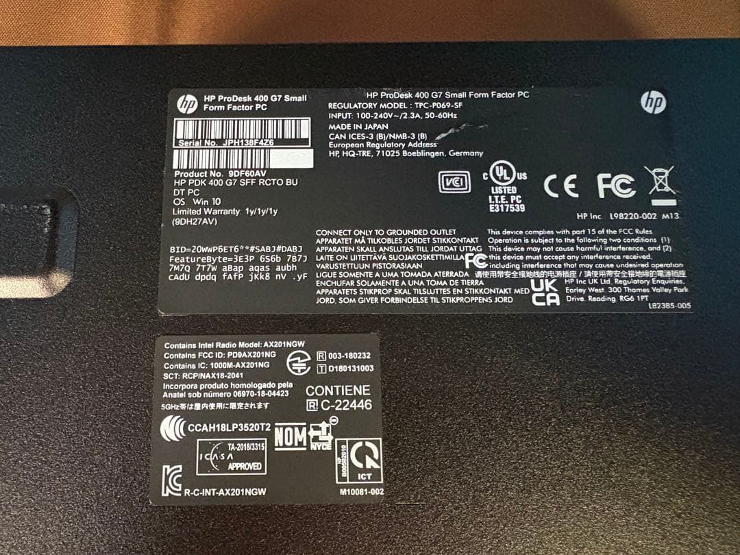 HP Prodesk 400 G7 第10世代i3 メモリ16GB SSD