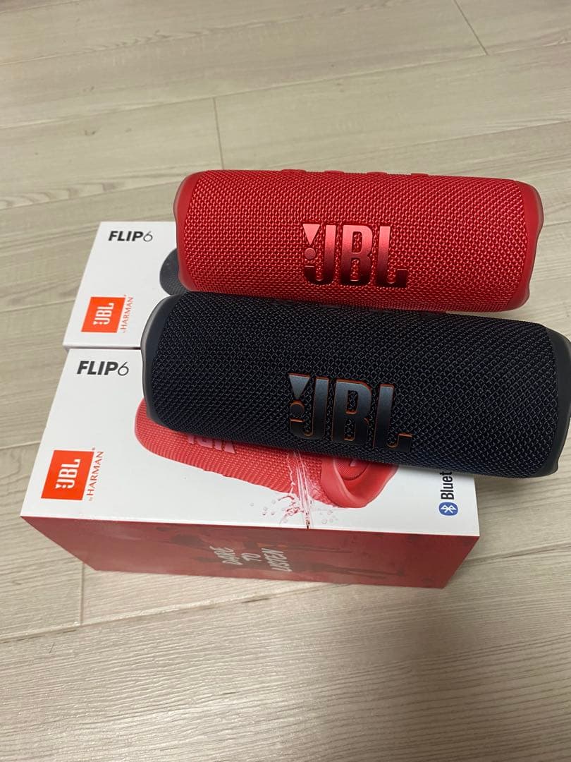 JBL FLIP6 ワイヤレススピーカー 赤 黒 セット 新品同様