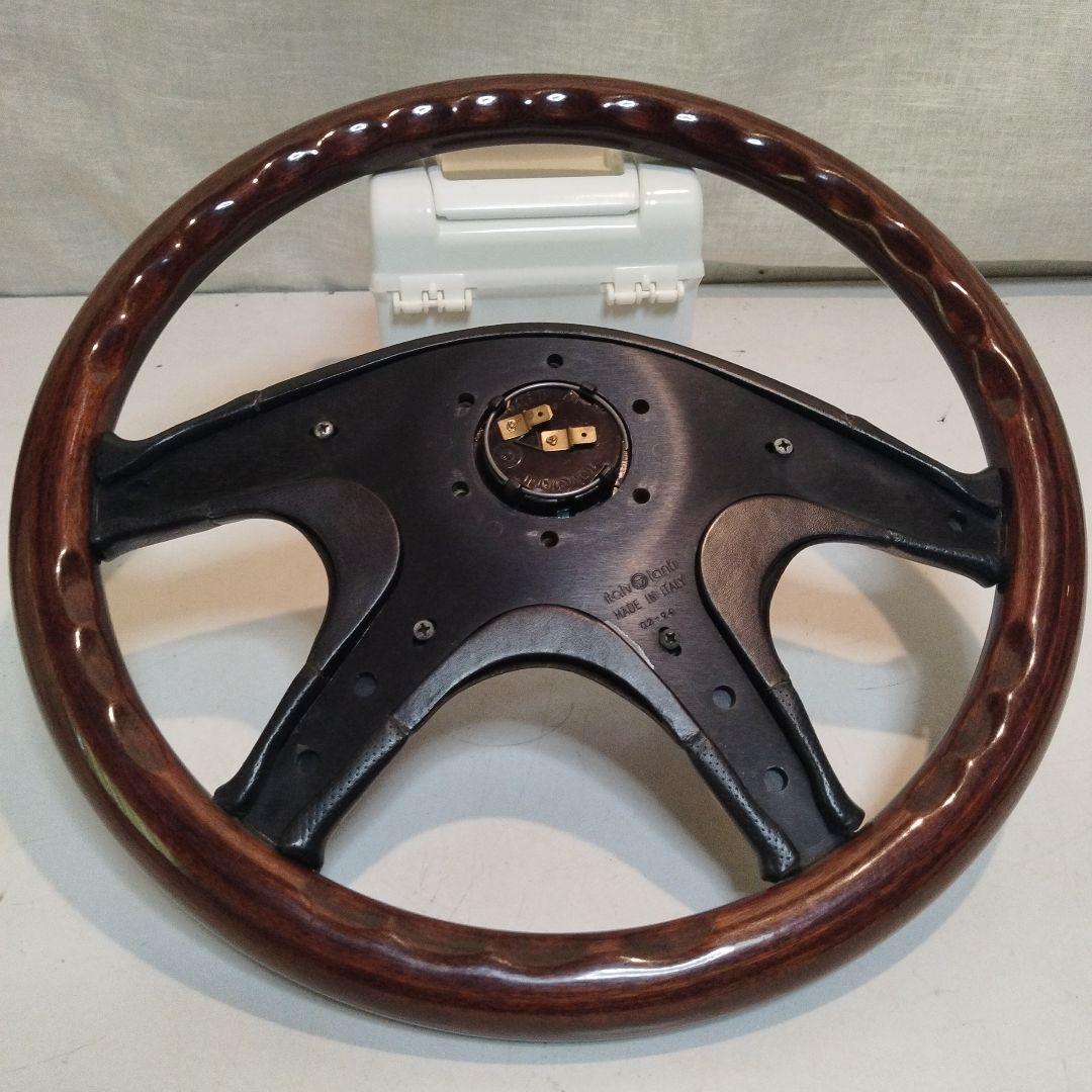 旧車　三菱自動車ホーン付き　木製ハンドル　イタリア製品