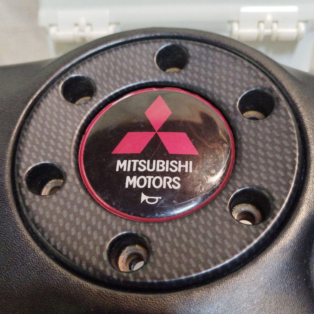 旧車　三菱自動車ホーン付き　木製ハンドル　イタリア製品