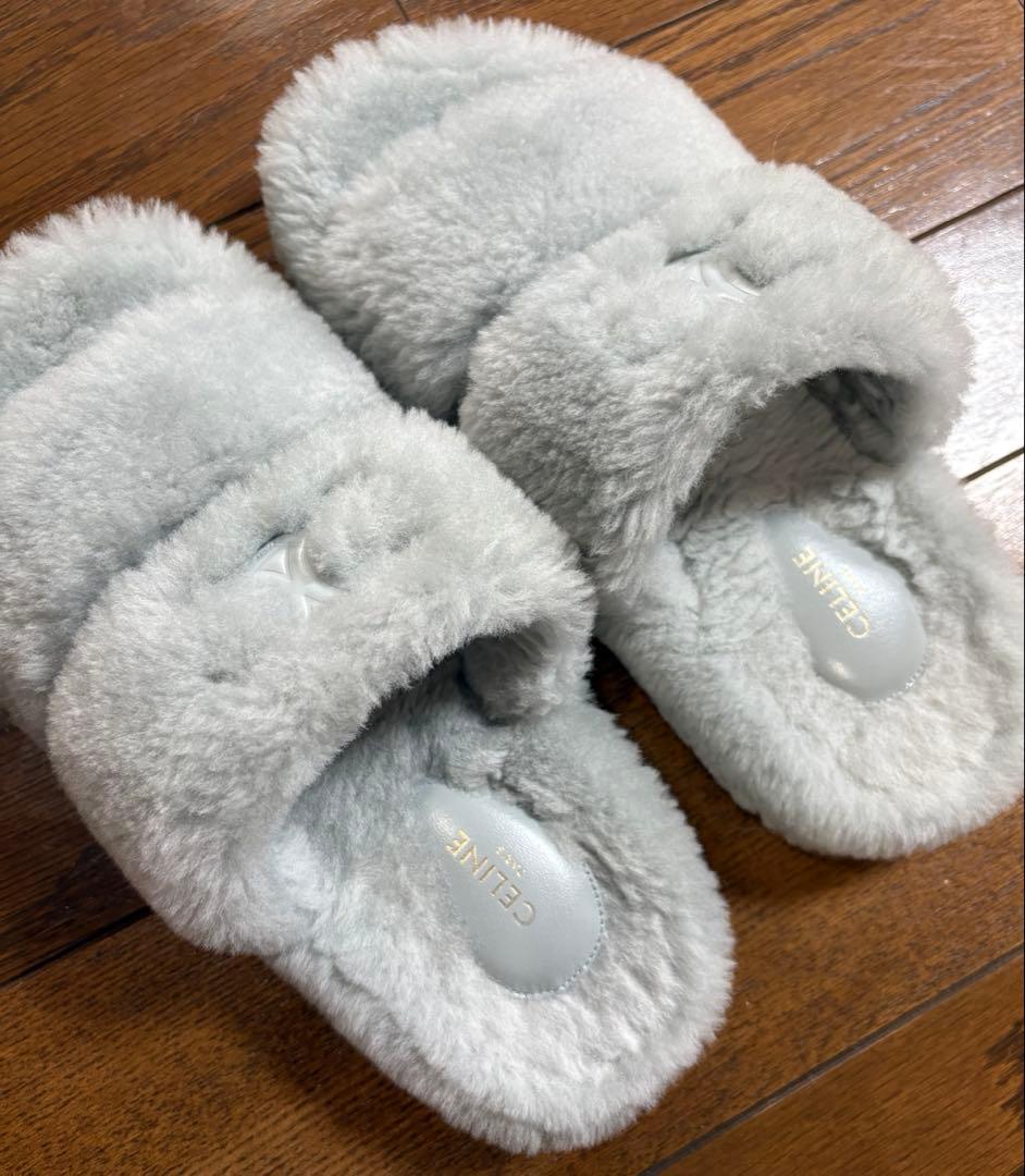 CELINE ファーサンダル 36
