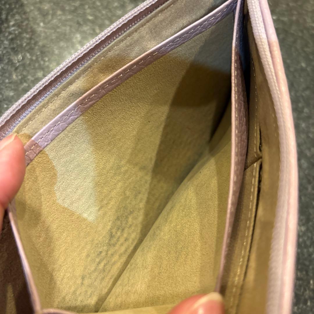 ATAO スリモ 薄紫色 編み込みレザー 長財布