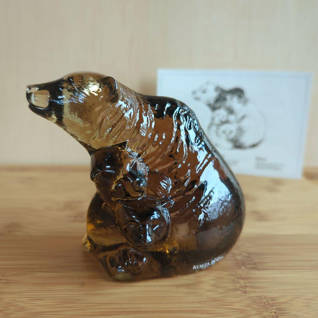 限定4500体 KOSTA BODA WWF 世界自然保護基金 　クマの親子♪