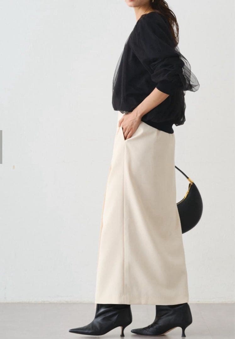 ◆新品未使用タグ付き◆【ラウンジドレス】チュールニット　ブラック