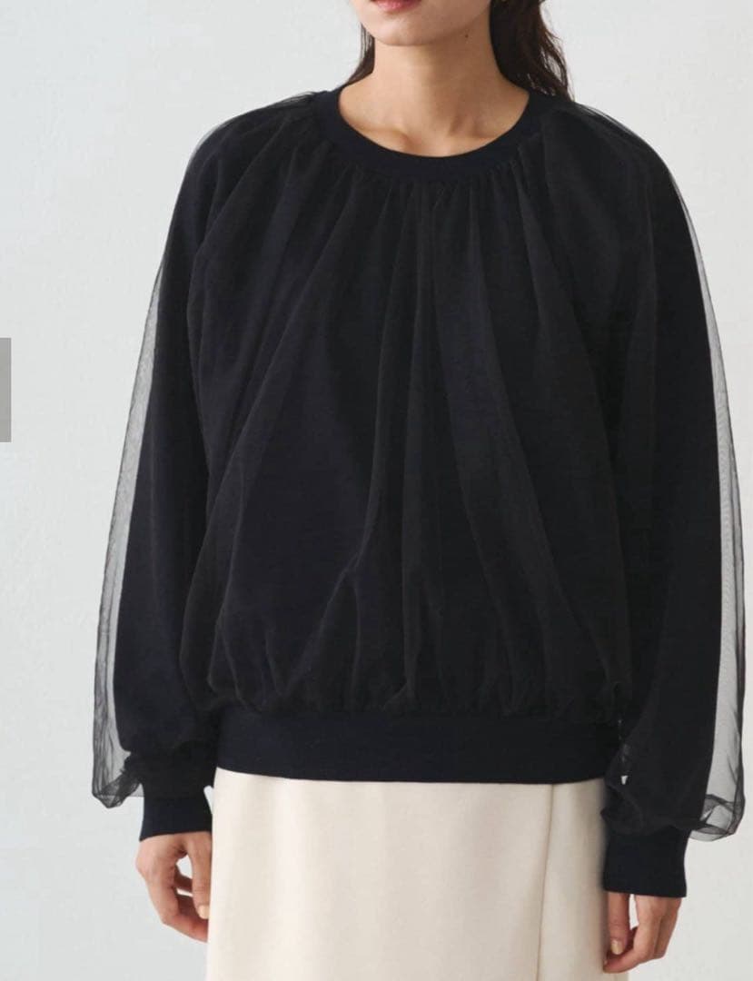 ◆新品未使用タグ付き◆【ラウンジドレス】チュールニット　ブラック