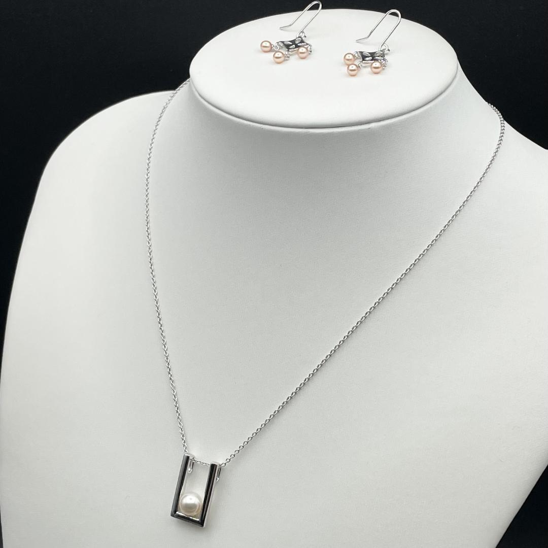 TASAKI アコヤ真珠 約3.5-6.5 ネックレス ピアス Silver