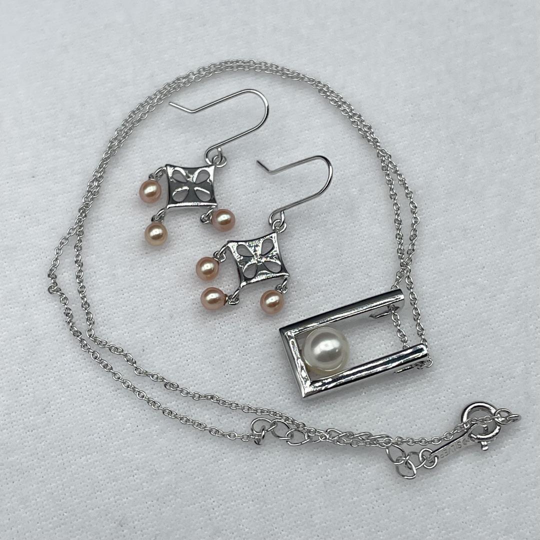 TASAKI アコヤ真珠 約3.5-6.5 ネックレス ピアス Silver