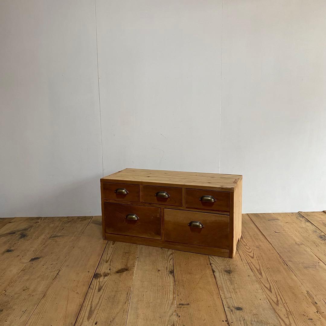 アンティーク ローボード テレビ台 チェスト 棚 無垢材 前欅 無塗装 z990