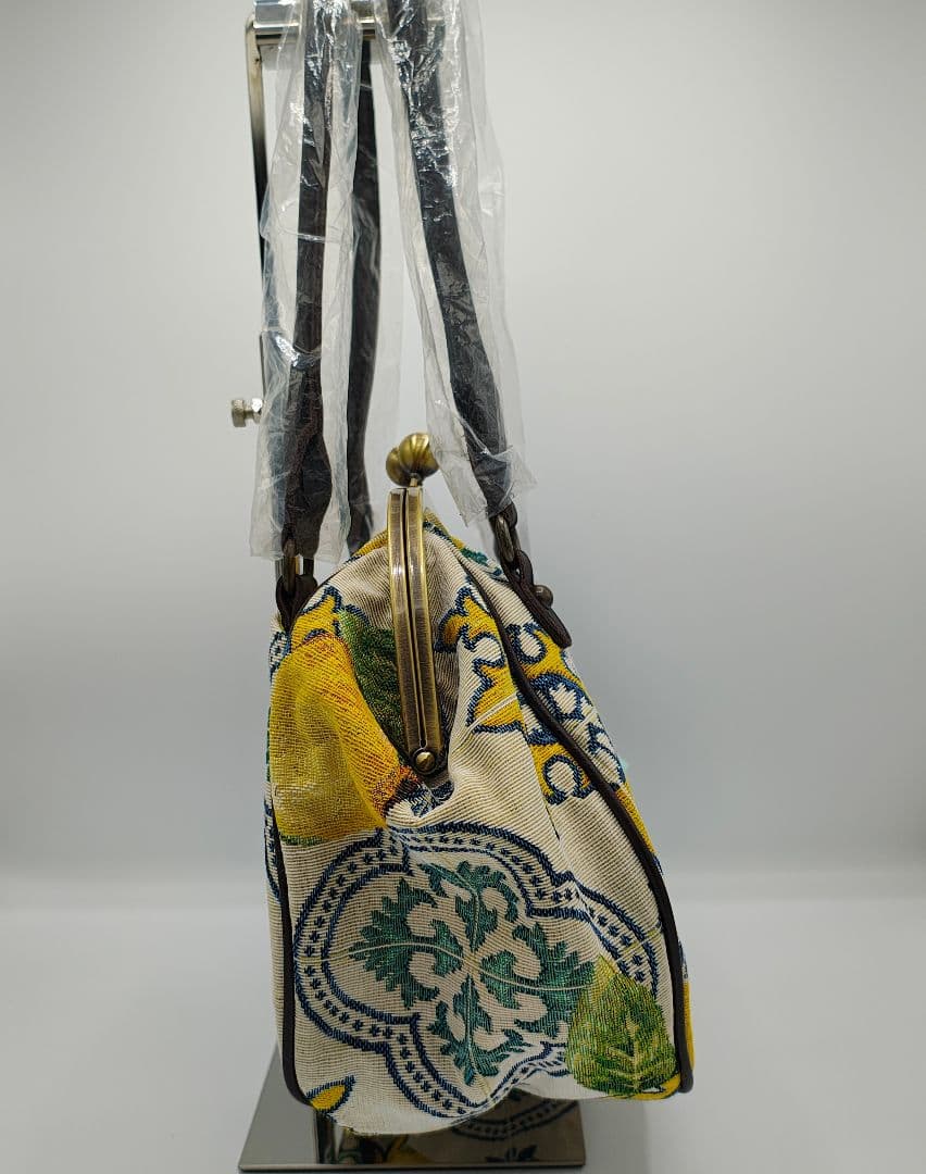 SOAR SOLe ソアソウル がま口バッグ ジャガード織レモン柄 おまけ付き