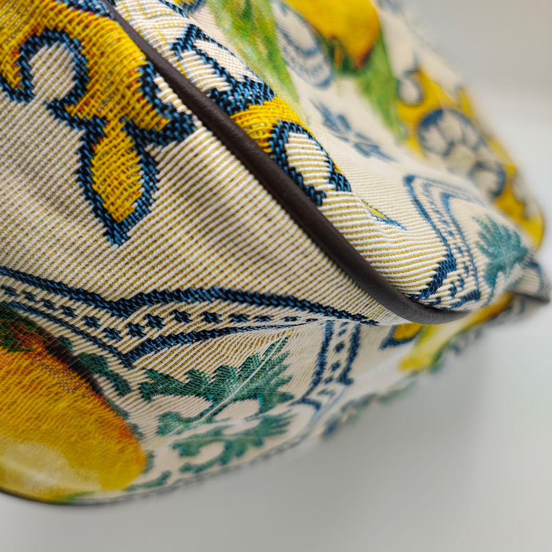 SOAR SOLe ソアソウル がま口バッグ ジャガード織レモン柄 おまけ付き