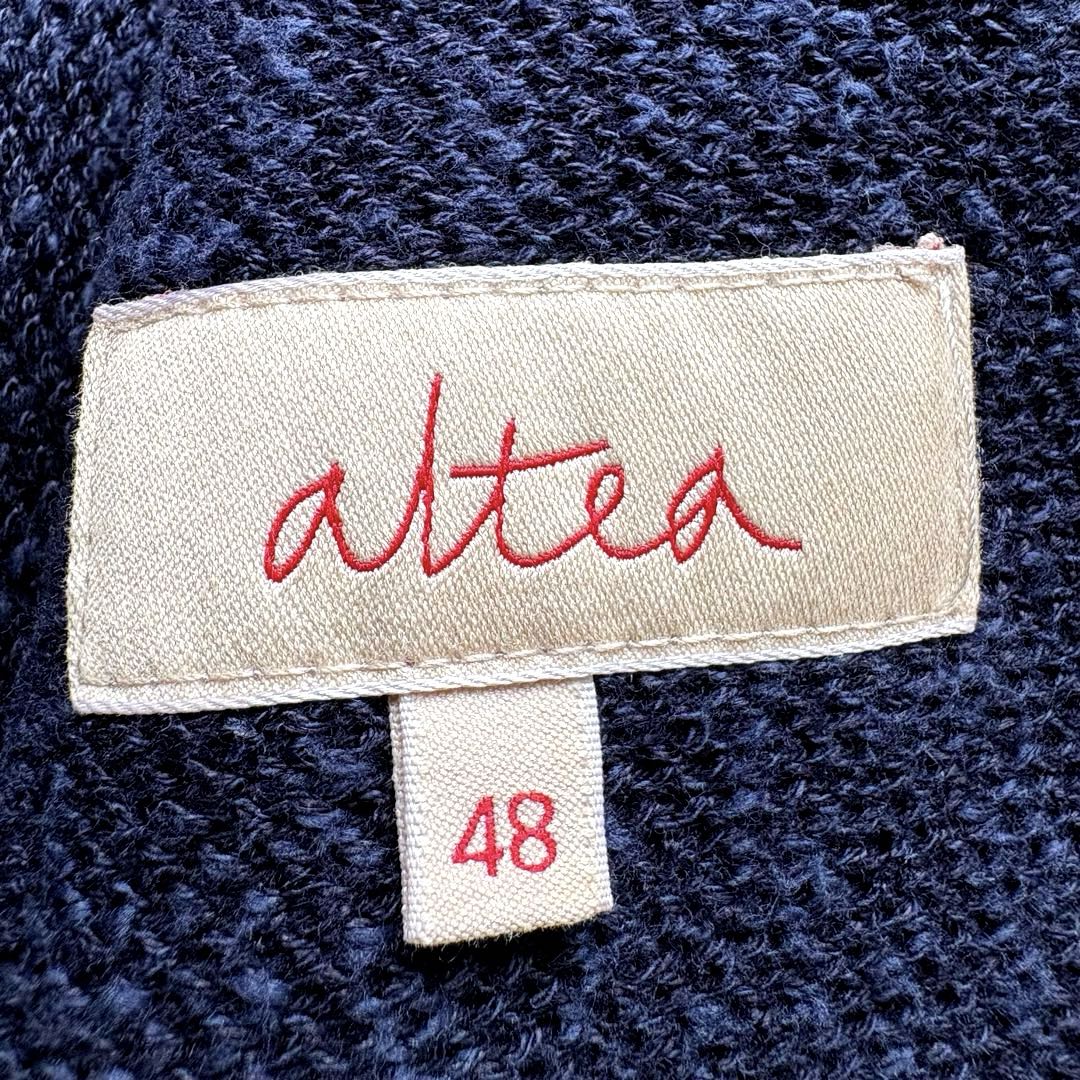 ★金ボタン★ altea ニットテーラード 麻混合 イタリア製 紺 Lサイズ