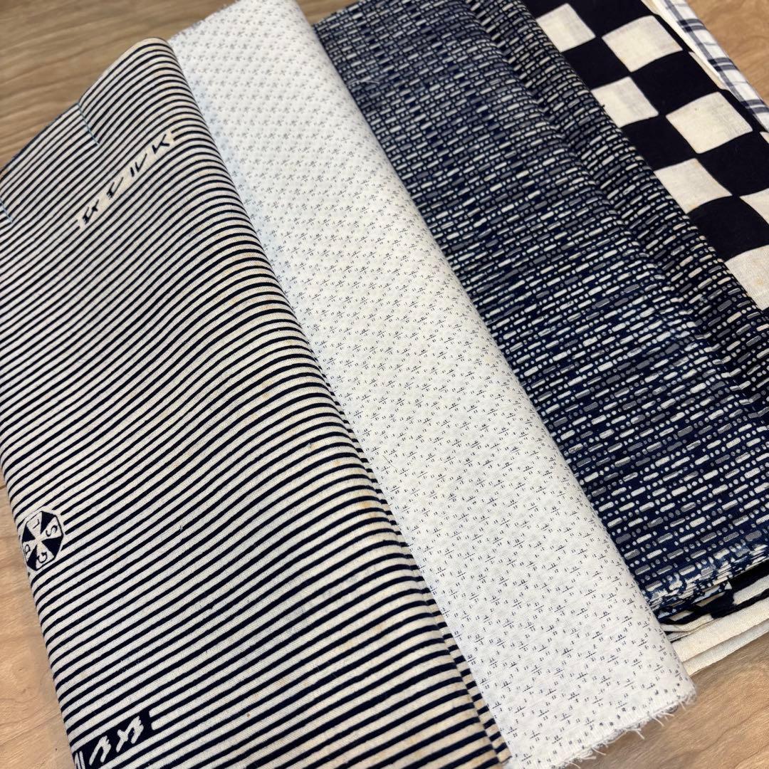 J格安 リメイク　素材　まとめ売り　着物　和服　10点　本染　浴衣　反物　梅柄