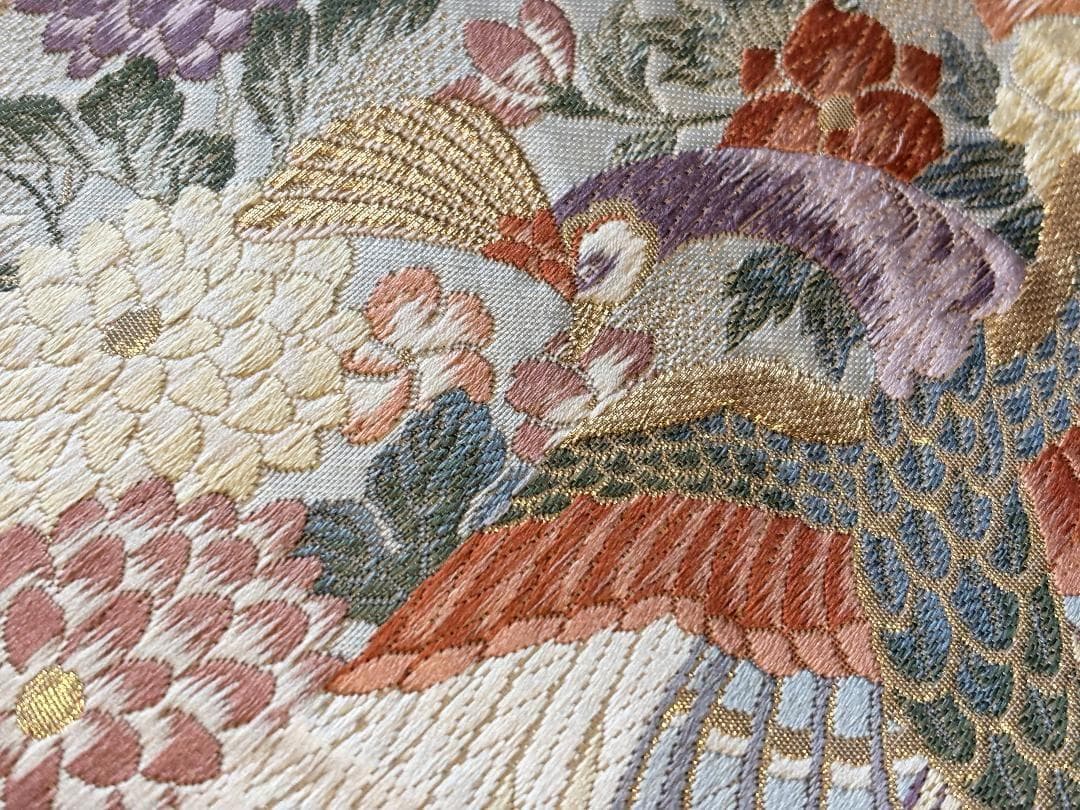 【blueaplicot】正絹 袋帯 鳳凰・四季花吉祥文様 金糸 礼装用