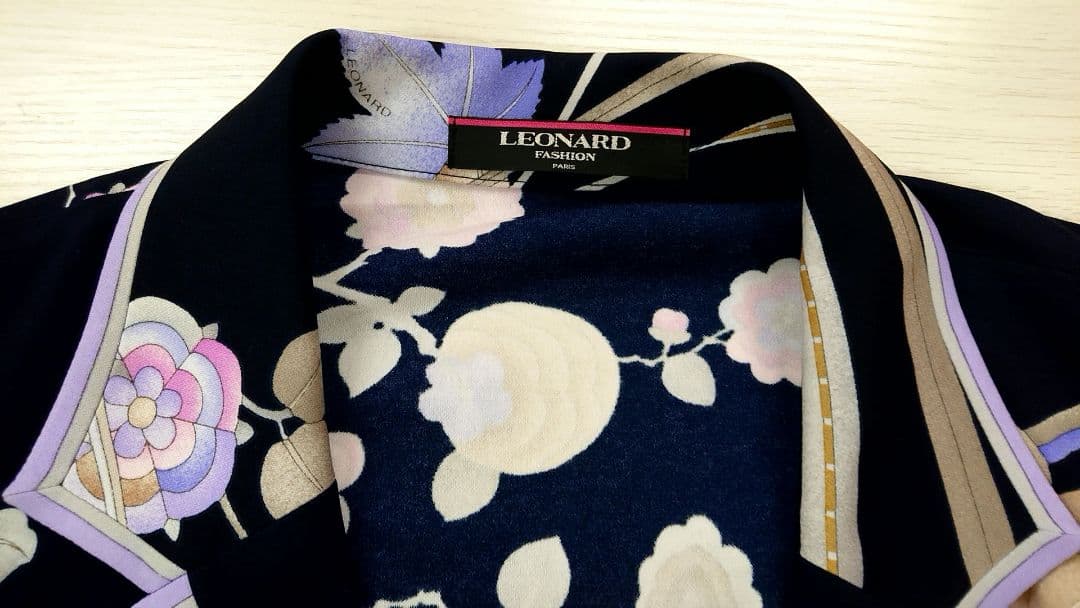 美品LEONARD レオナール カンカン　ストレッチ ジャケットLL大きいサイズ