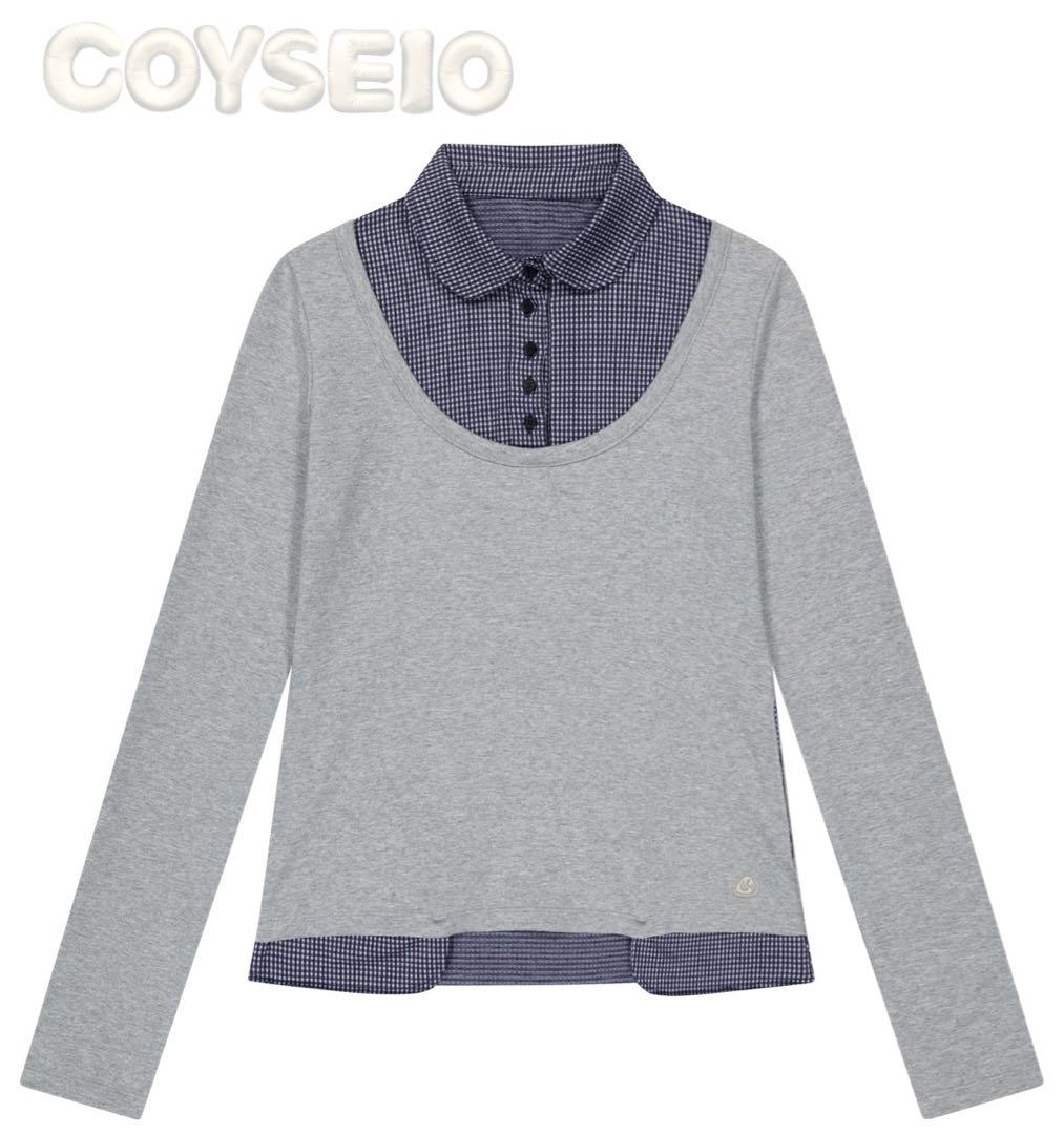 【新品未使用】COYSEIO ブラウスドッキング長袖カットソー グレー