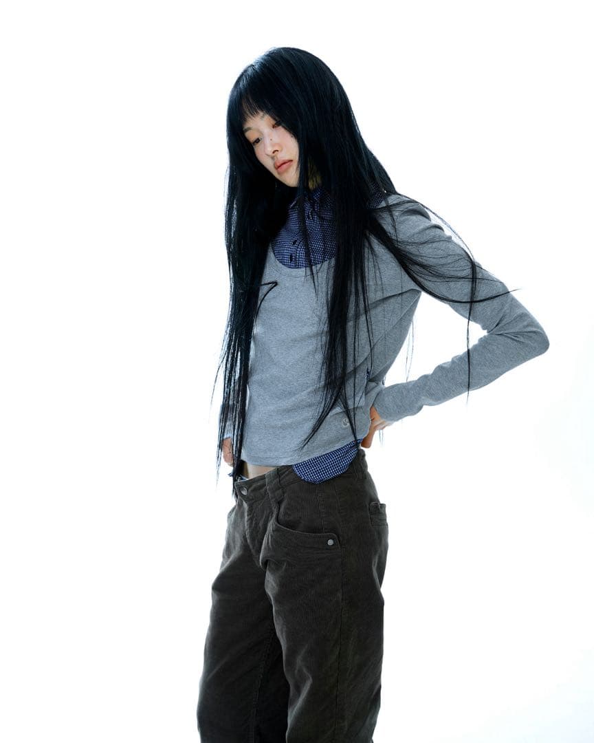 【新品未使用】COYSEIO ブラウスドッキング長袖カットソー グレー