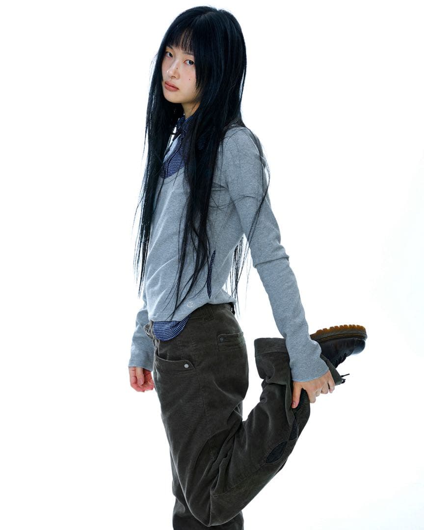 【新品未使用】COYSEIO ブラウスドッキング長袖カットソー グレー