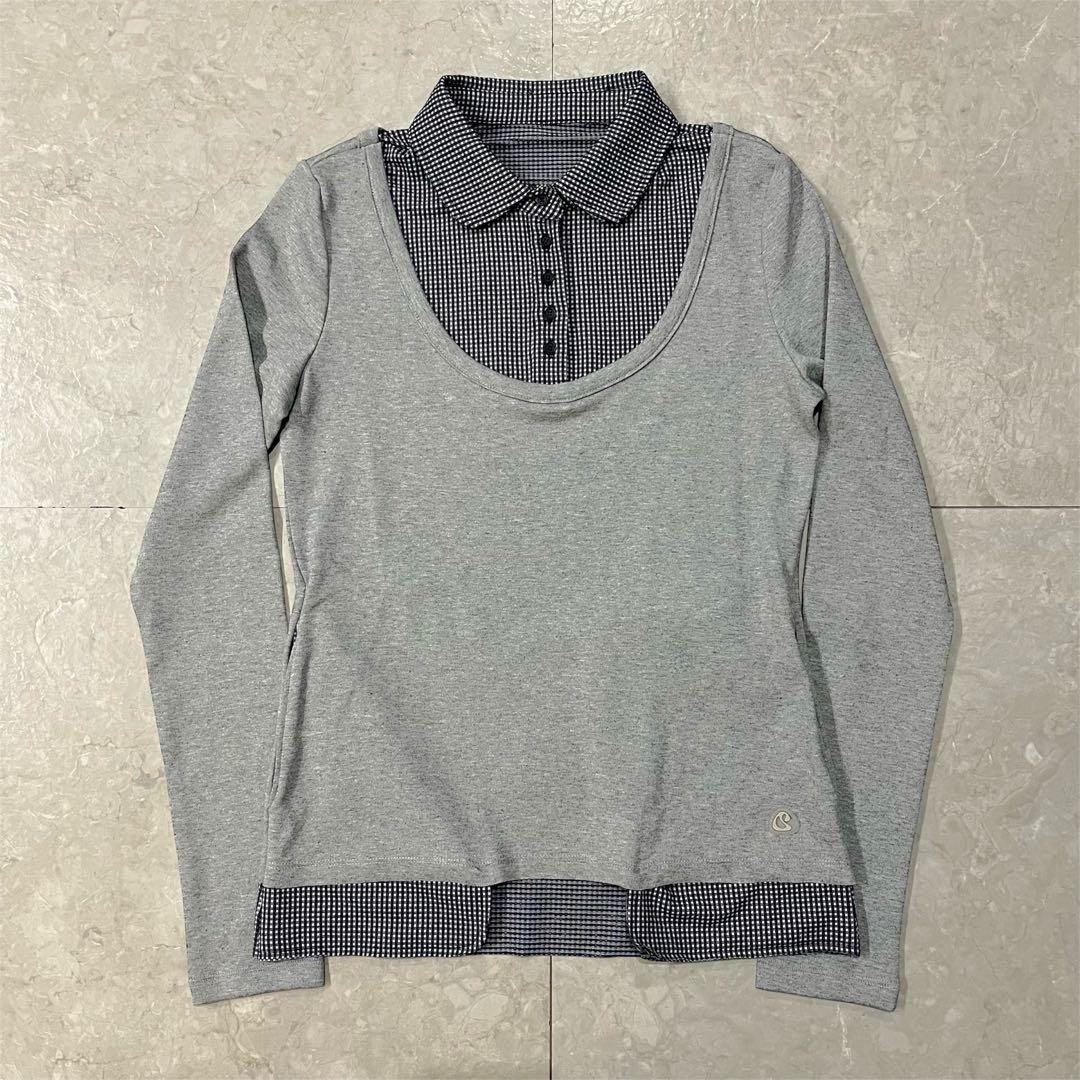 【新品未使用】COYSEIO ブラウスドッキング長袖カットソー グレー