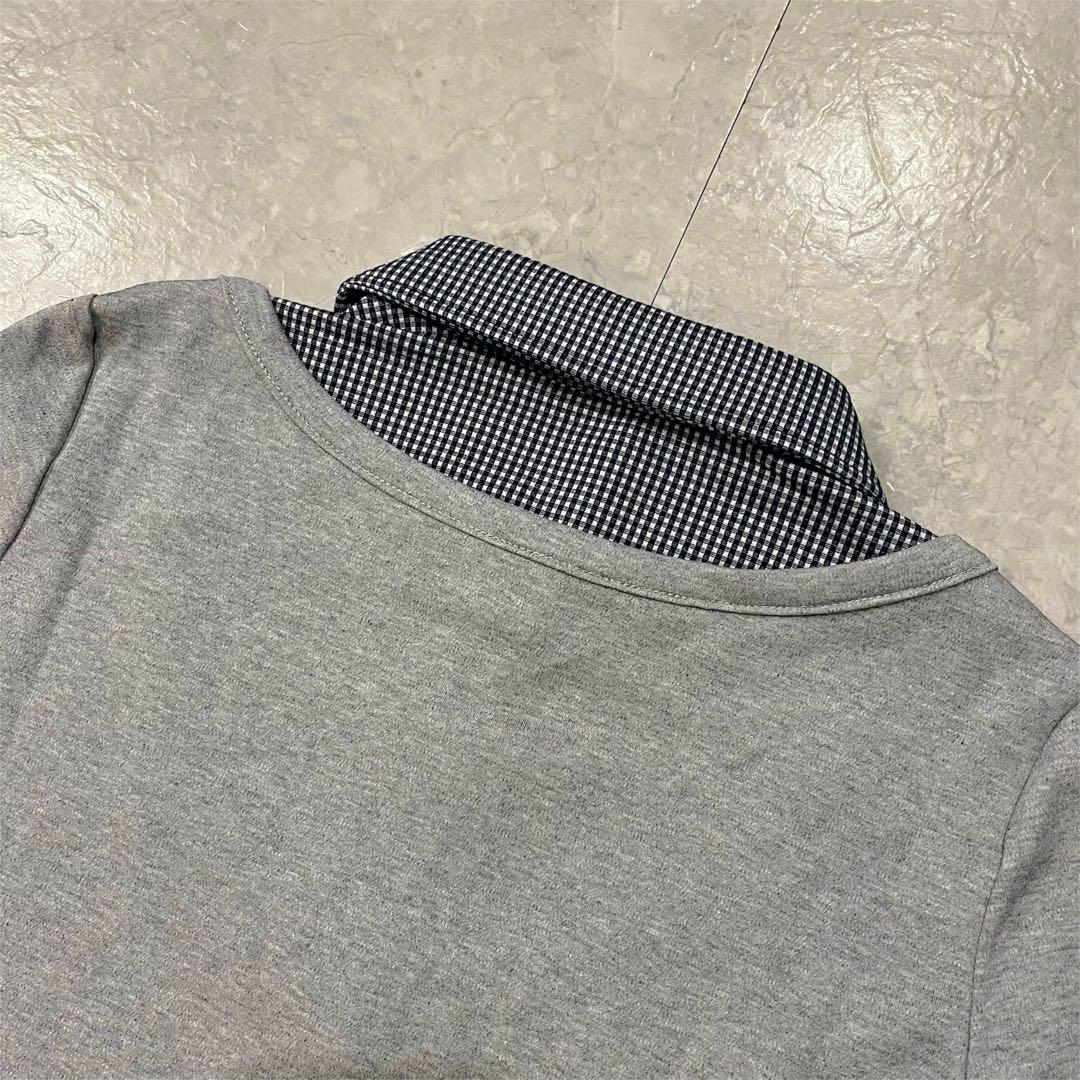 【新品未使用】COYSEIO ブラウスドッキング長袖カットソー グレー