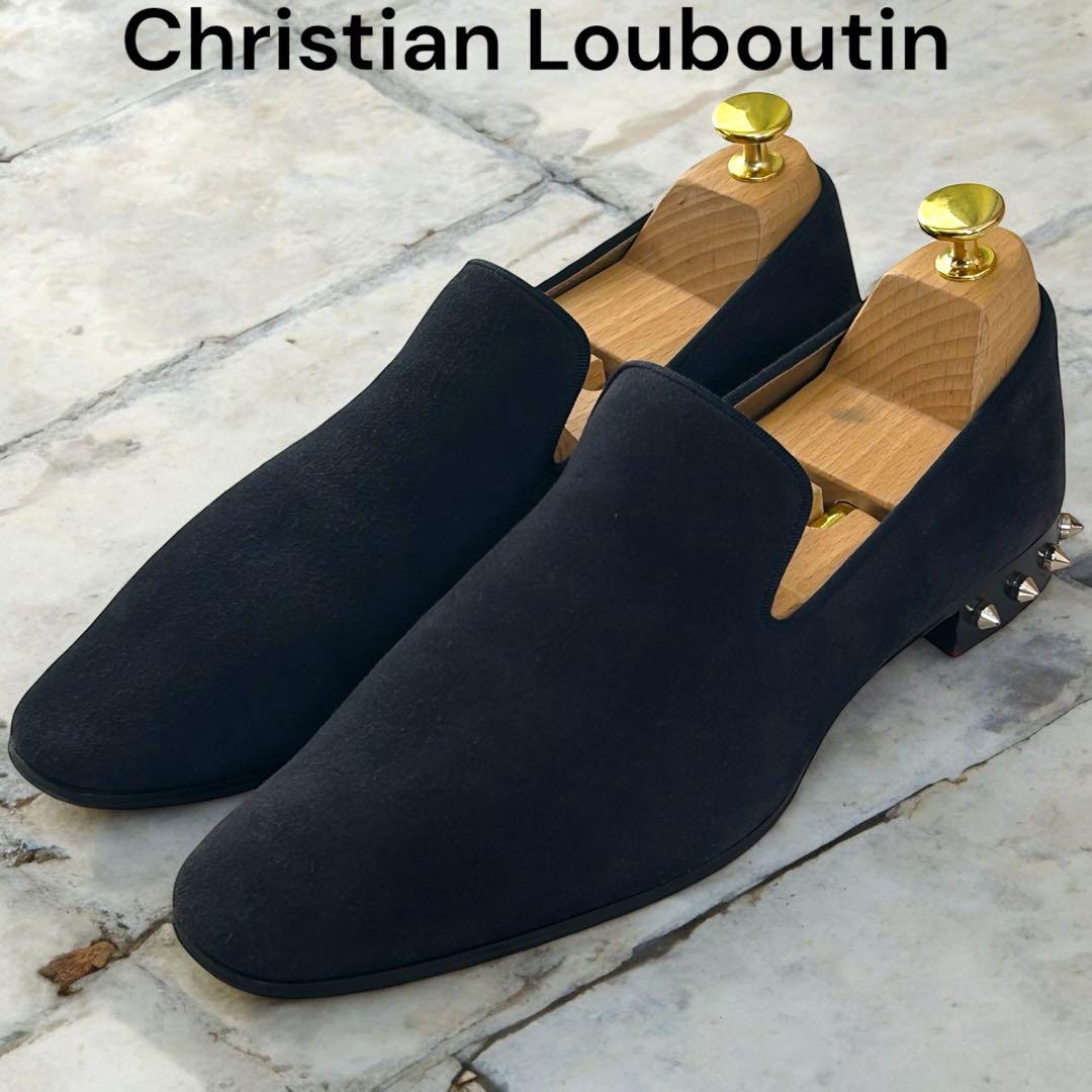 ナオキング クリスチャンルブタン スエードスリッポン ネイビー26cm