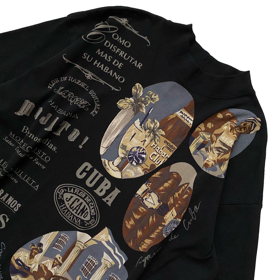 未使用品 トクコプルミエヴォル 半袖 プリント チュニック 黒 コットン 9