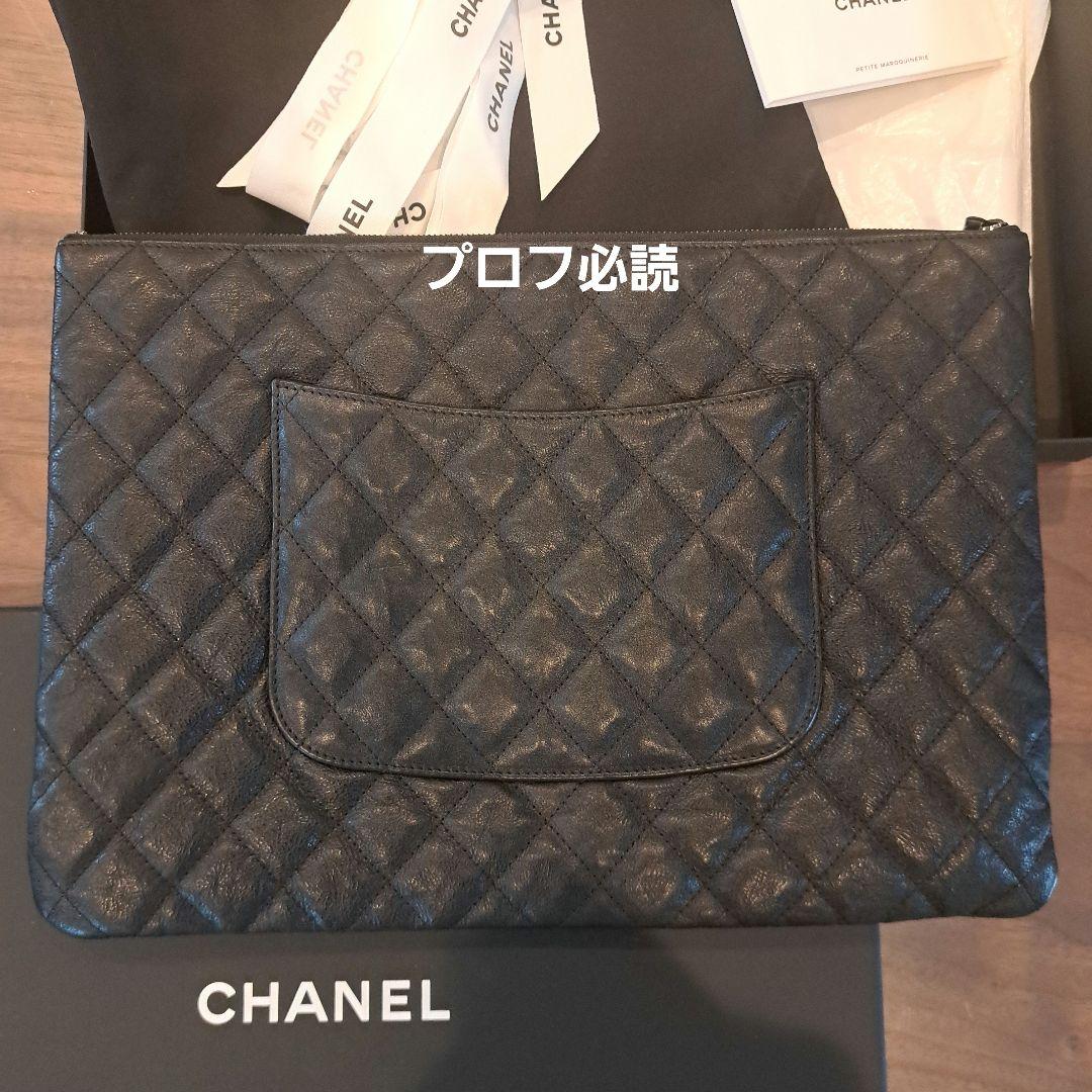 CHANEL レア　ブラック クラッチバッグ　タブレットケース