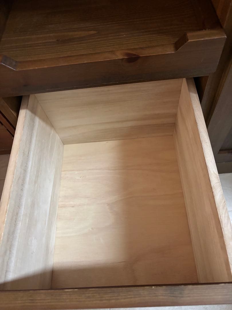 木製キッチンカウンター 収納付き