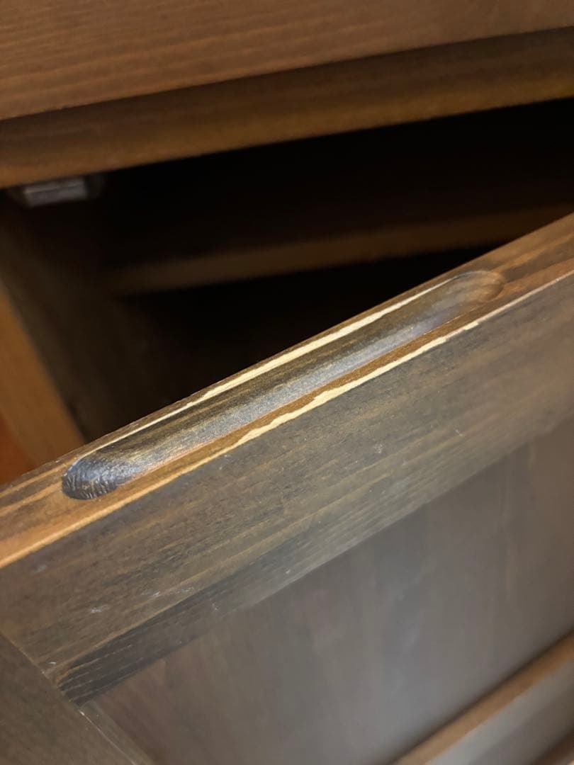 木製キッチンカウンター 収納付き