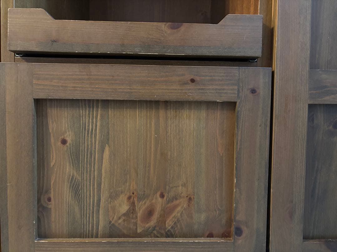 木製キッチンカウンター 収納付き