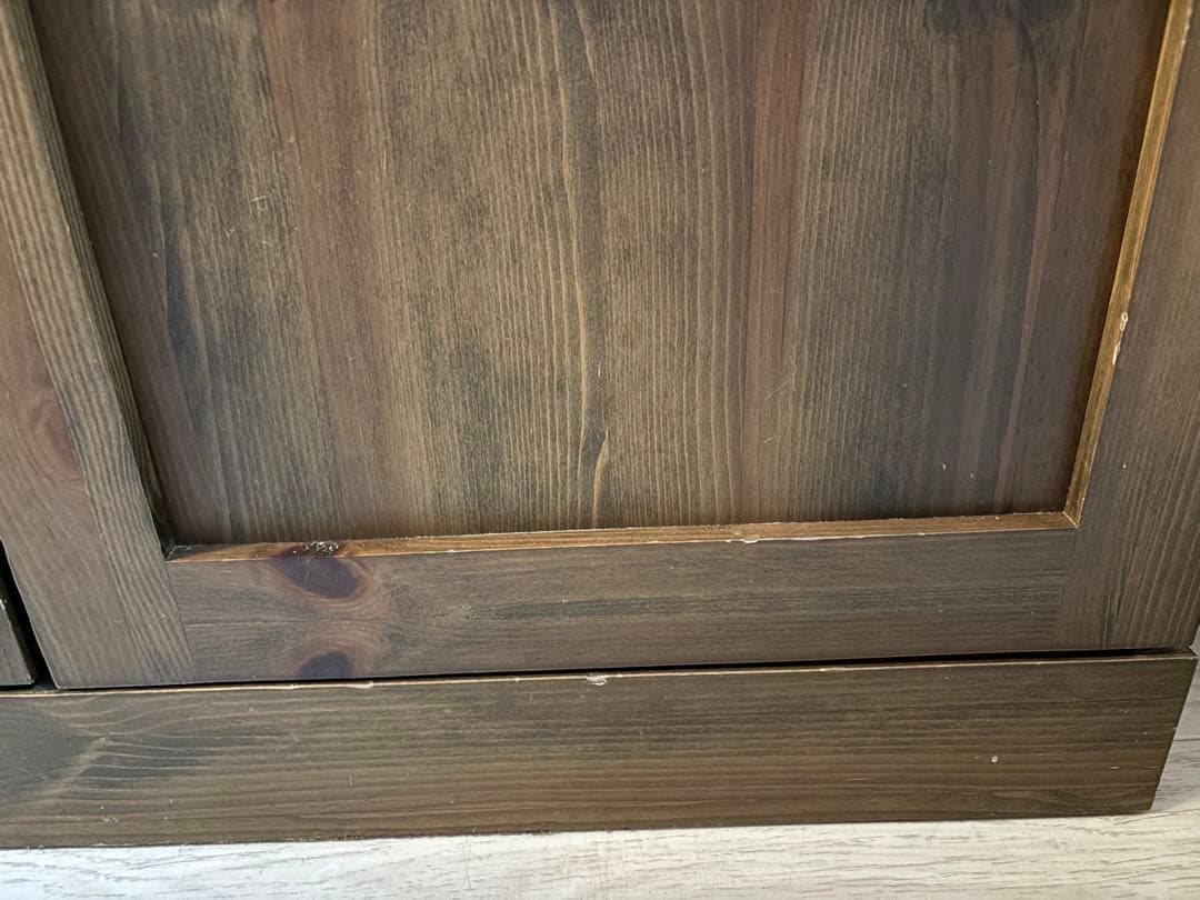 木製キッチンカウンター 収納付き