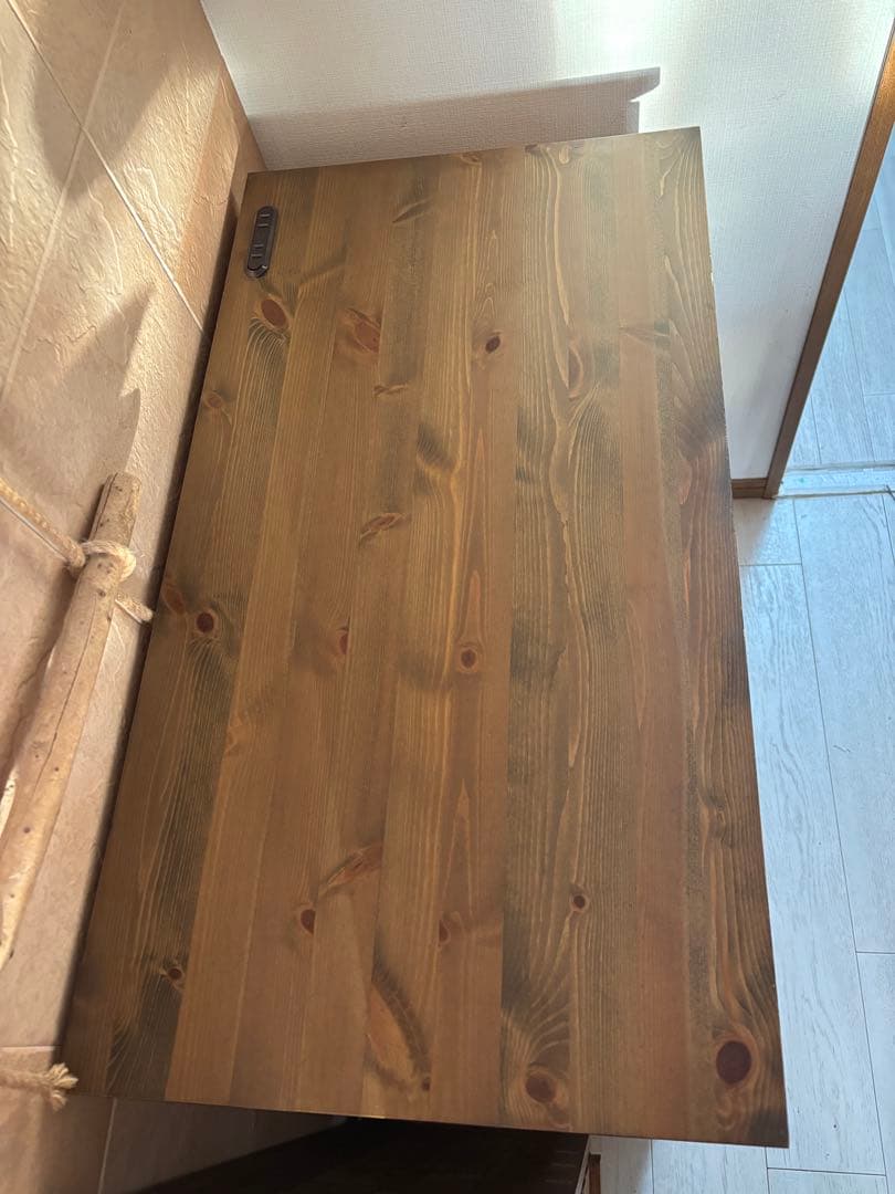 木製キッチンカウンター 収納付き