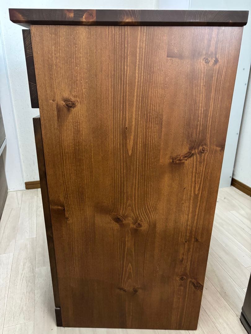 木製キッチンカウンター 収納付き