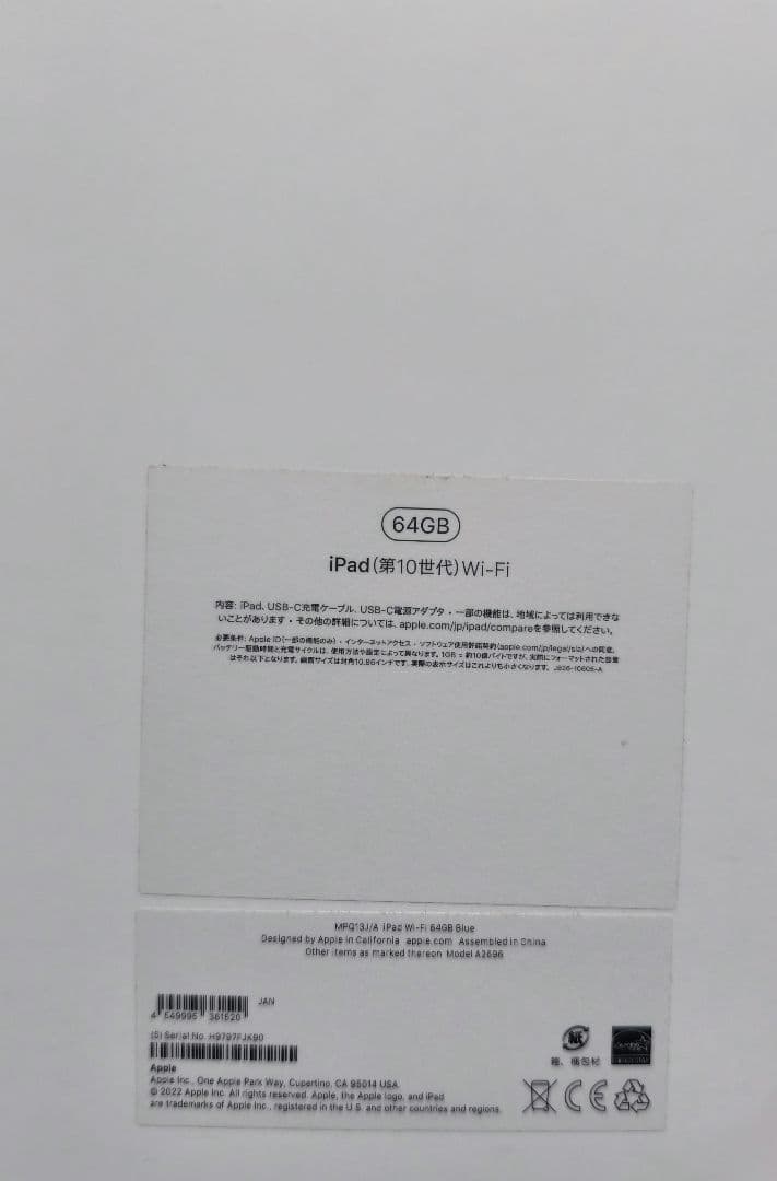 iPad 10.9インチ (第10世代) Wi-Fi 64GB　画面ジャンク
