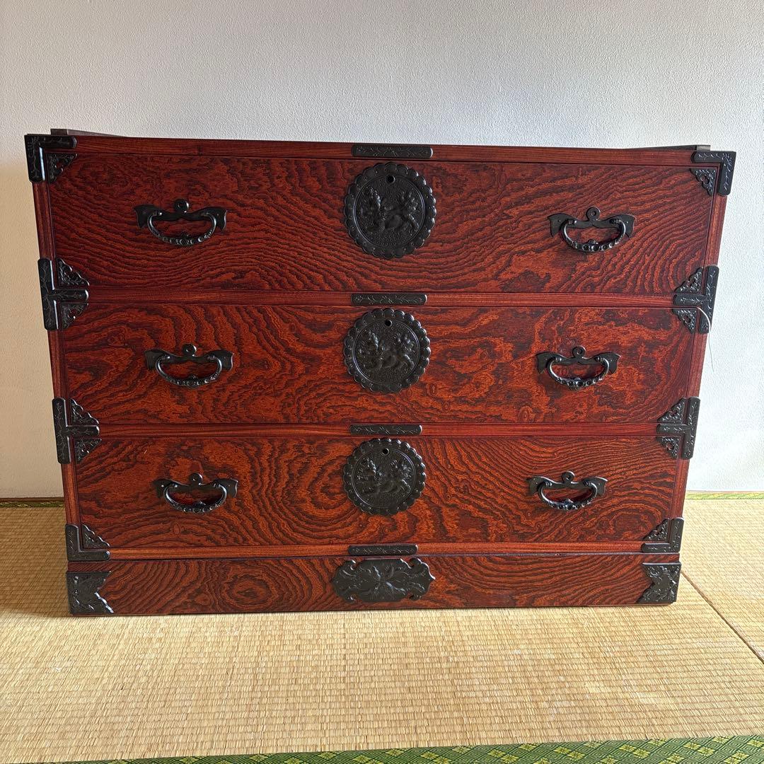 岩谷堂箪笥　木製 3段引き出し 箪笥