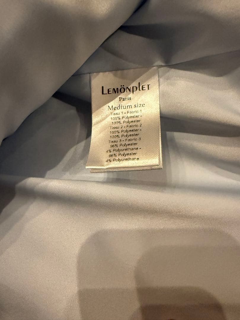 lemonpletファーショートコート ホワイト×ブルー