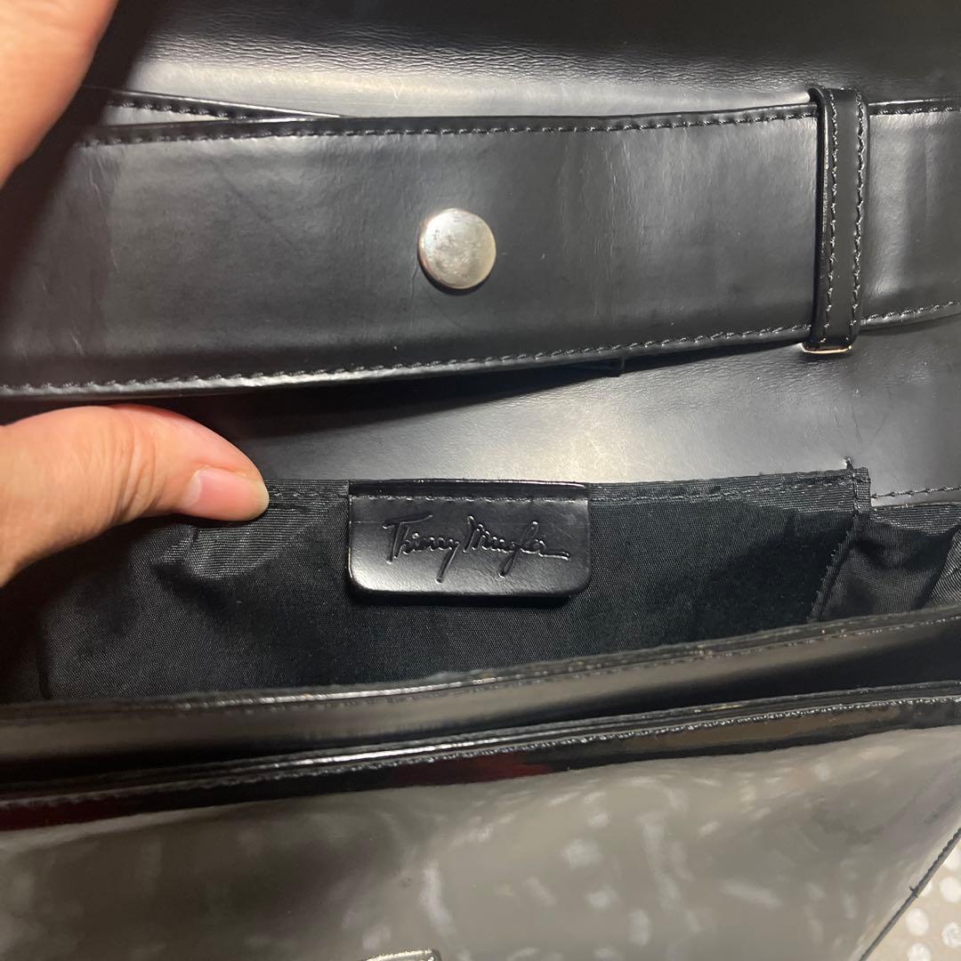 ティエリーミュグレー/エナメル✖️革のクラッチハンドバッグ/80年代ヴィンテージ！