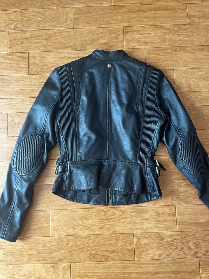 DIESEL ブラックレザーシングルライダースジャケット