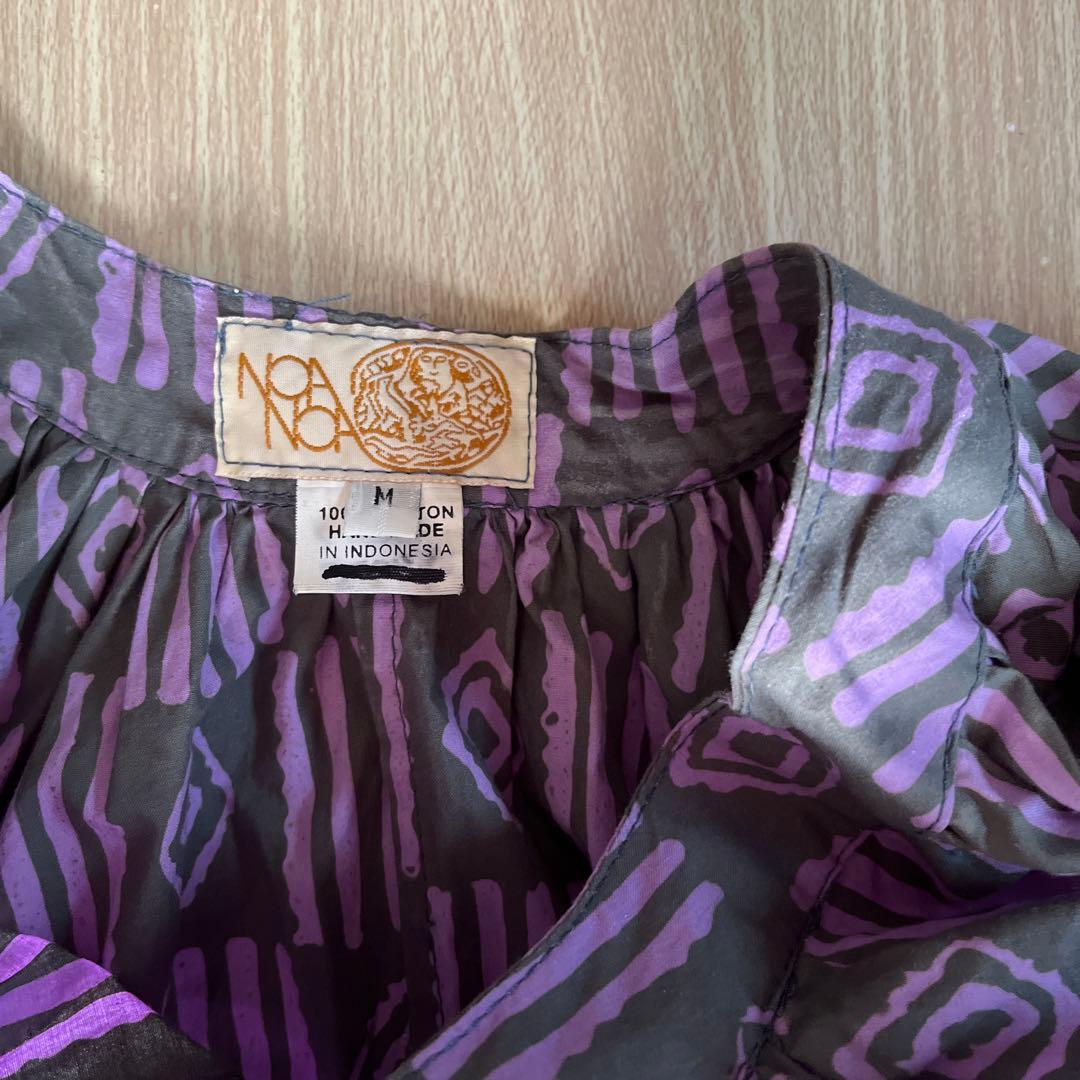 NOANOAハワイ紫色とグレーのリオロングドレス