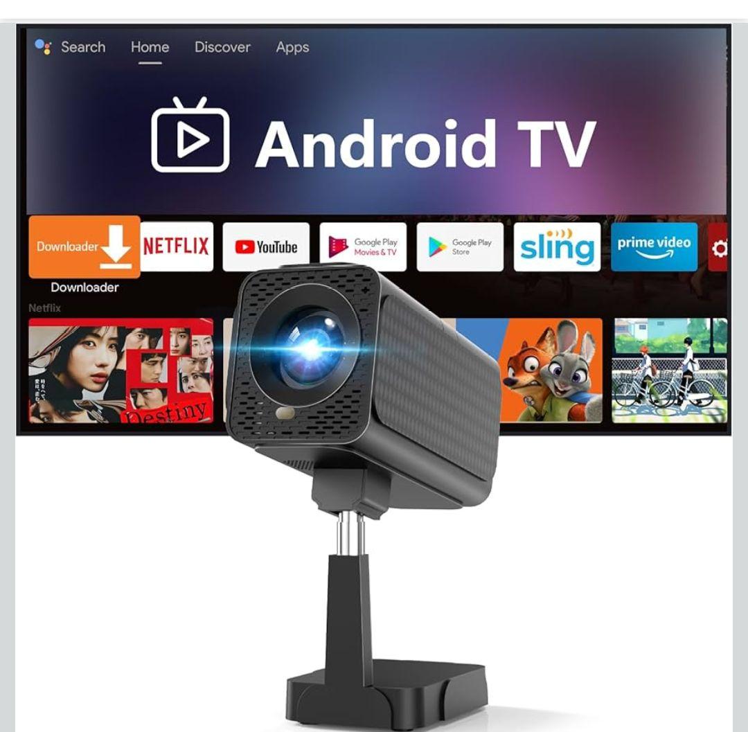 Android 電動フォーカス＆自動台形補正 プロジェクター 伸縮スタンド