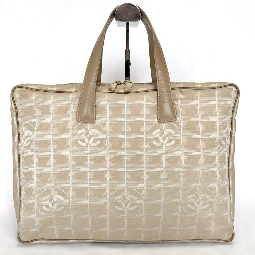 シャネル　ニュートラベルライン　トートバッグ　トップハンドル　ベージュ