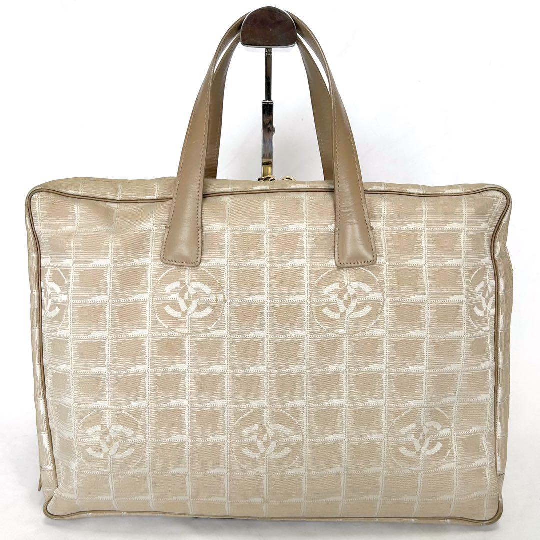 シャネル　ニュートラベルライン　トートバッグ　トップハンドル　ベージュ