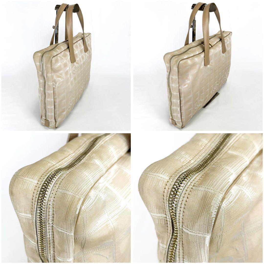 シャネル　ニュートラベルライン　トートバッグ　トップハンドル　ベージュ