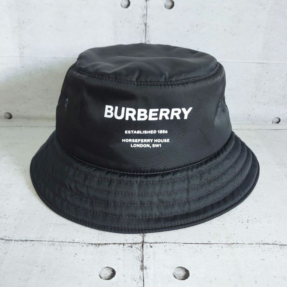 【良品】 BURBERRY バケットハット Sサイズ ブラック ユニセックス