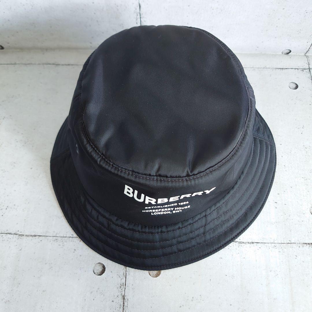 【良品】 BURBERRY バケットハット Sサイズ ブラック ユニセックス