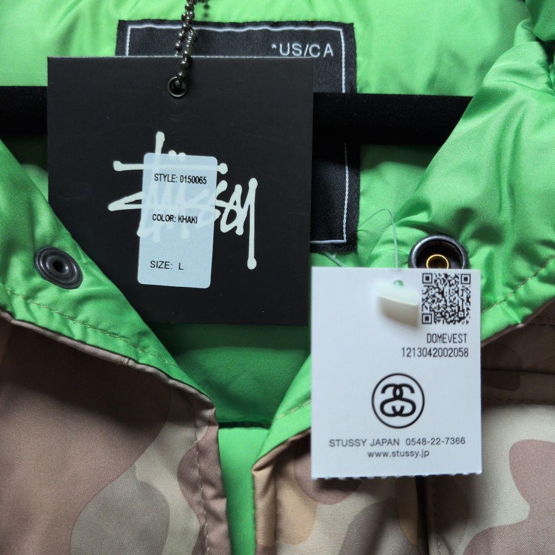 STUSSY カモ柄 ダウンベスト Lサイズ 汚れ確認1500円引き